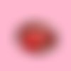 Bague petits coquelicots rouges acier inoxydable