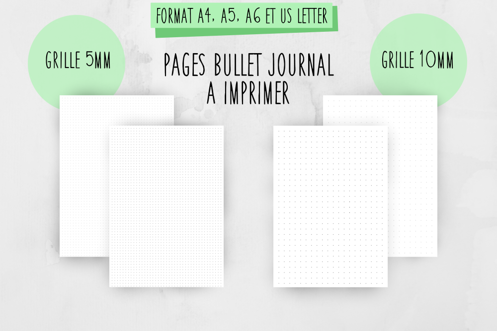 Pages vierges bullet journal à imprimer - Un grand marché