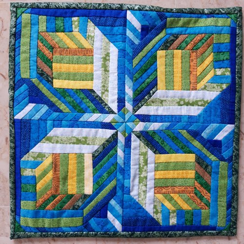 Patchwork, motif vasarelli, pour décoration murale ou centre de table
