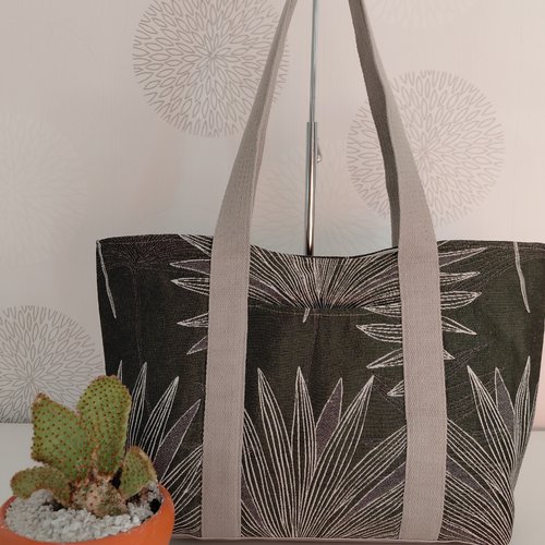 Tote bag en tissu ramages, modèle quickstitch de chrisw designs