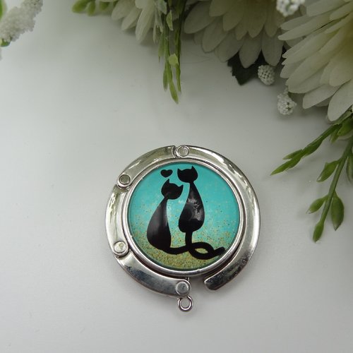 Accroche sac à main pour table, cabochon verre hibou Un Accroche sac à main pour table, cabochon verre hibou Un