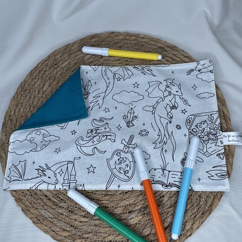 Feuilles de coloriage lavable dragon