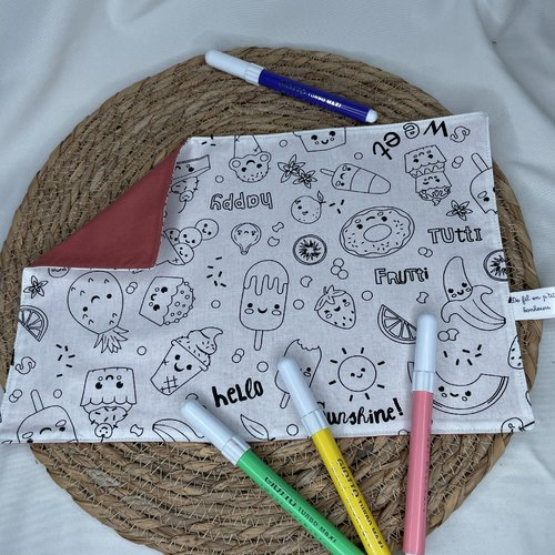 Feuille de coloriage lavable tutti frutti