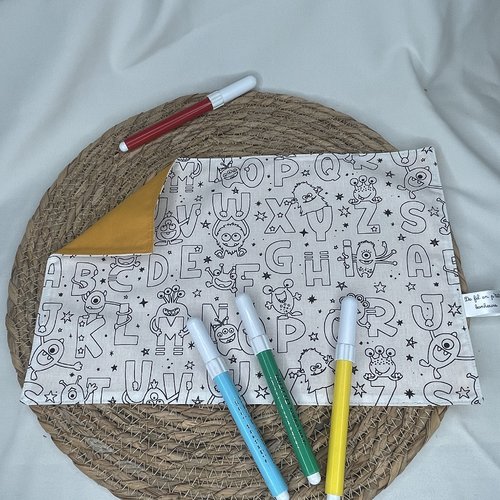 Feuille de coloriage lavable alphabet