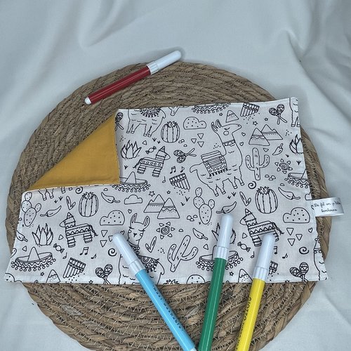 Feuille de coloriage lavable lama