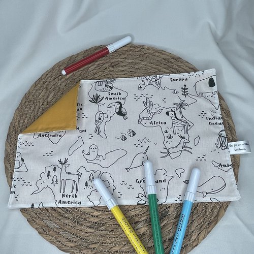 Feuille de coloriage lavable continent