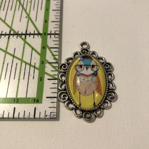 Pendentif cabochon chouette