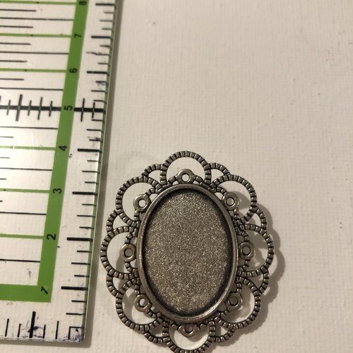 Support de broche en métal argenté pour cabochon