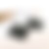 Boucles d'oreilles square- cuir - noir - craquelé - laiton cuivré - cuirs superposés - defilenvadrouille - bijoux femme - fait main