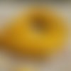 Cuir lacet/liens fil rond diametre 1.5 mm, jaune tendance moutarde, apprêts bijou en argent massif