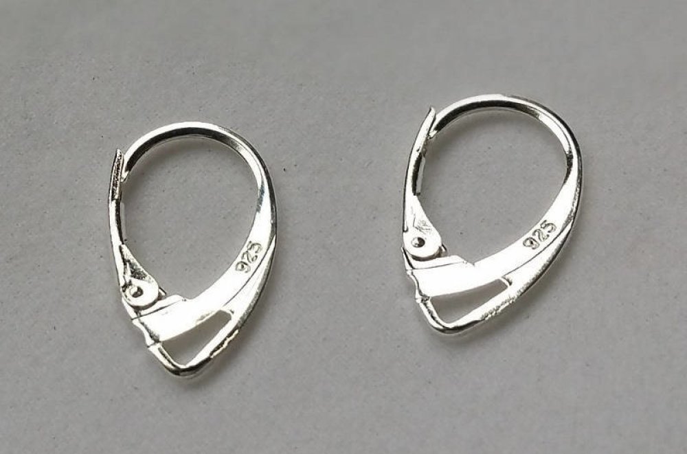 Apprets Bijou En Plaque Argent 1 Paire De Dormeuse Dite Anglaises Pour Boucles D Oreille Attache Discrete Un Grand Marche