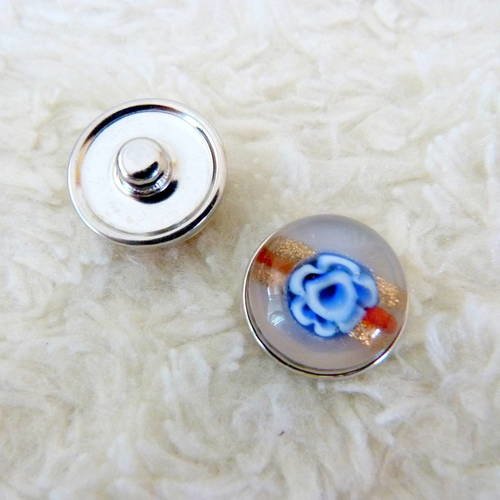 couture Bijoux T5//02 ** 25 mm ** Lot de 4 BOUTONS TIGE CABOCHON FLEURS ARGENTÉ