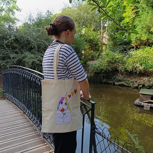 Tote bag- sac course- modèle licorne