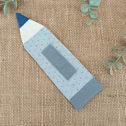 Marque pages crayon personnalisable - modèle gris bleu