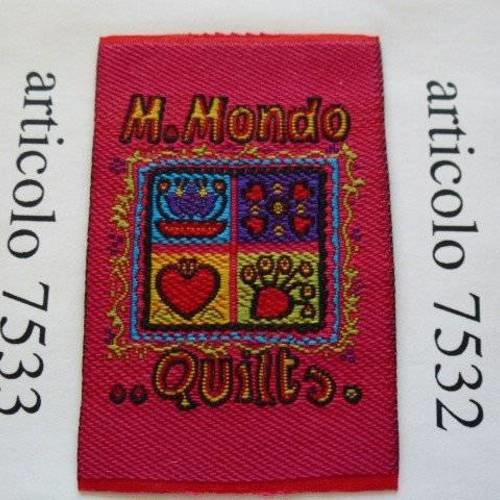 Applique m. mondo quilts patch écusson vintage 7533 thermocollant pour customisation et décoration vêtements et accessoires en couture