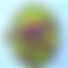 Applique ronde 5 cm sujet jockey course hippique écusson patch marron et vert sur fond jaune