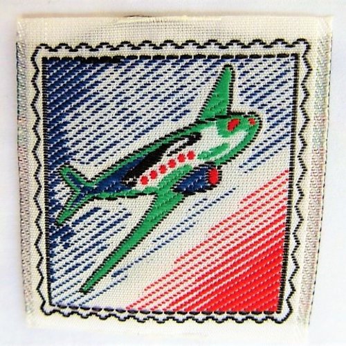 Applique avion ancien porteur format vingette timbre vintage, patch 492 t pour customisation