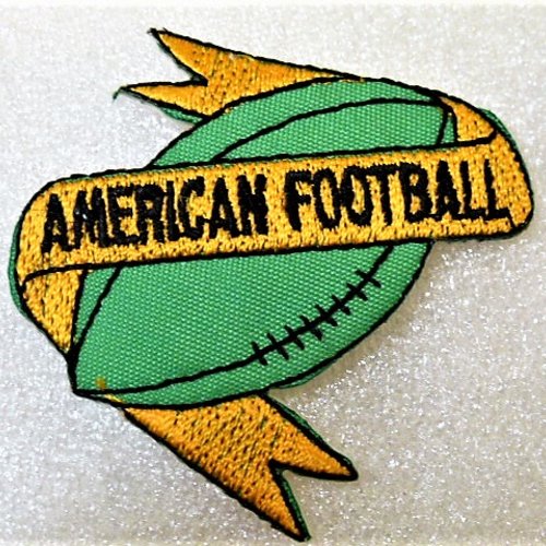 Applique thermocollante américan football vert et jaune 9047.5 vintage patch écusson pour customisation couture 