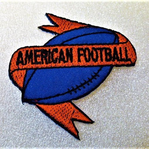 Applique thermocollante américan football rouge et bleu 9047.2 vintage patch écusson pour customisation couture 