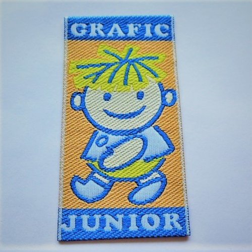 Applique garçon grafic junior 3.5 x 6.5 cm patch écusson à coudre 1069 pour customisation couture textil et accessoire