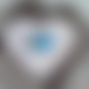 Pendentif breloque coeur cristal bleu ciel 25 x 15 mm bélière argenté