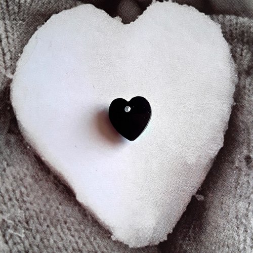Perle coeur cristal noir 10 x 10 mm pour création bijoux, décoration et loisirs créatifs