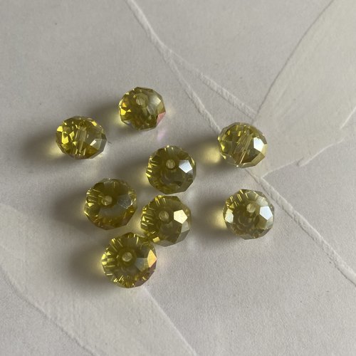 8 perles cristal qualité ab 10 mm forme briolette light topaze