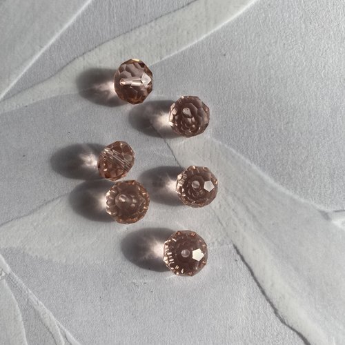 6 perles cristal qualité ab 10 mm forme briolette rose