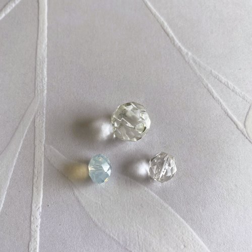 3 perles cristal rondes qualité ab