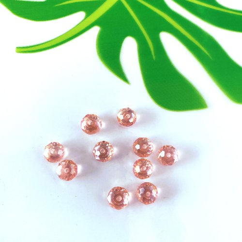10 perles cristal qualité ab 6 x 4 mm forme briolette rose light saumon