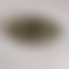 Boucle de ceinture indienne 7.5 cm x 5 cm vieil argenté pierre noire