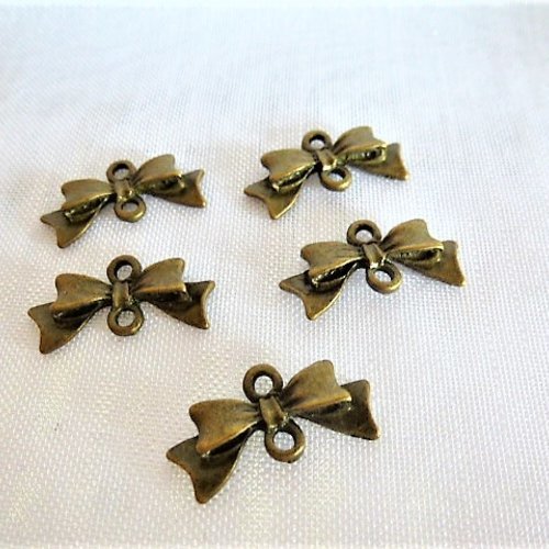 5 breloques connecteurs noeuds bronze 20 mm