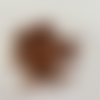 10 perles marrons rondes 6 mm en bois de buis guilloché, travaillées main, fabrication ancienne