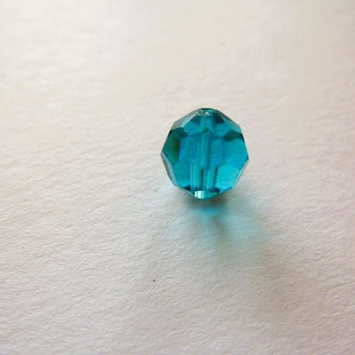 Perle swarovski ronde 8 mm cristal ab bleu zircon