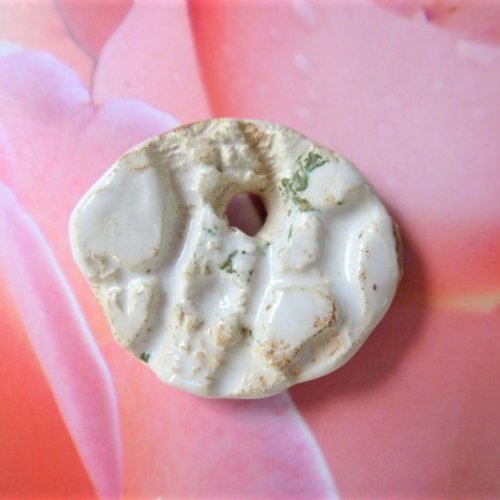 Perle palet céramique émaillée 28 x 24 mm fabrication artisanale