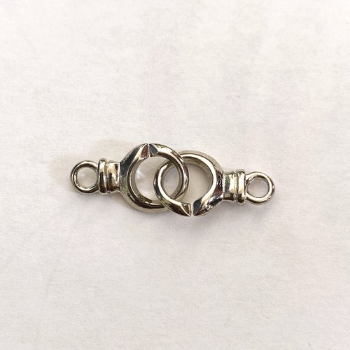 Ensemble fermoir menottes argent 18 mm x 10 mm