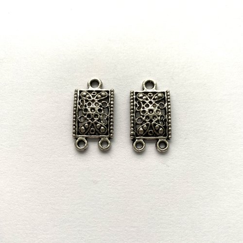 Accessoires connecteurs boucles d'oreilles 25 mm 2 suspensions argent tibétain