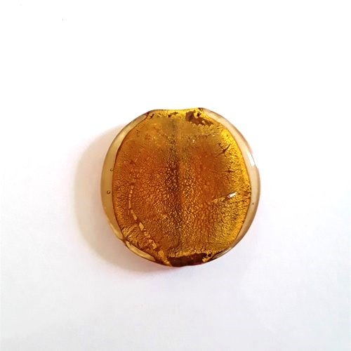 Perle palet verre murano intérieur feuille argent, 34 mm x 7 mm