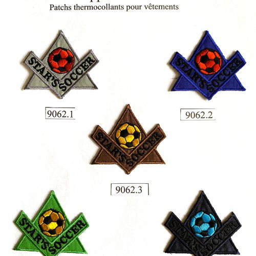 Appliques patchs écussons thermo collants "star's soccer" couleurs au choix