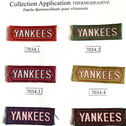 Applique patch écusson yankees couleurs au choix