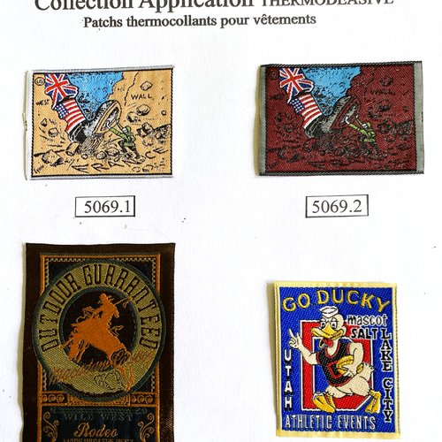 Appliques patchs écussons publicitaire thermocollants  lake city, wall, rodéo