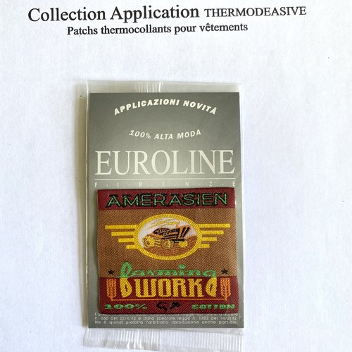 Applique patch écusson publicitaire euroline, amérasien work farmina, agriculture