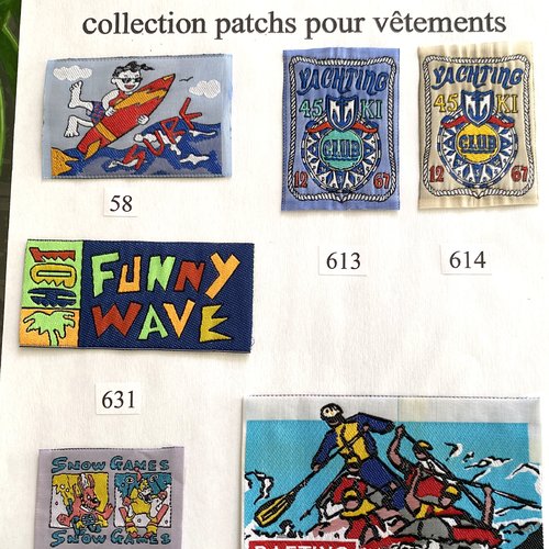 Appliques patchs écussons publicitaires sport nautique