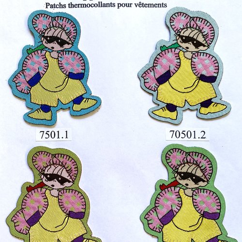 Appliques patchs écussons thermocollants gavroche masqués