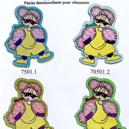 Appliques patchs écussons thermocollants gavroche masqués f 21
