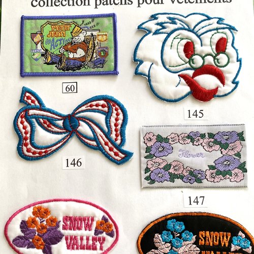 Appliques patchs écussons motifs nature animaux fleurs