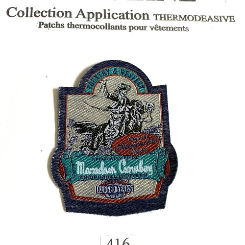 Applique, patch, écusson, thermocollante country macadam cowboy