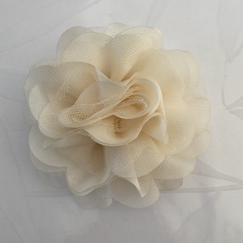 Barrette broche fleur en tissu accessoire de décoration pour vêtement ou chapeau mariage