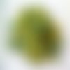 30 perles krobo ghana rondelles en verre recyclé vertes et jaunes 7 x 6 mm