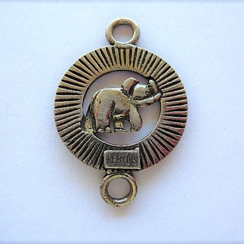 Médaillon vintage connecteur éléphant 3.6 cm collection remy dis